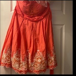 Orange Strapless Dress